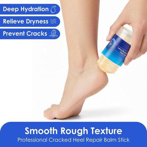 Crack Feet Prevention Stick (2-Pack) | Moisturizing Heel Balm & Foot Balm Stick for Dry, Cracked Feet | Anti-Crack Foot Cream Sticks for Softening, Nourishing, Smoothing Rough Heels & Dry Skin