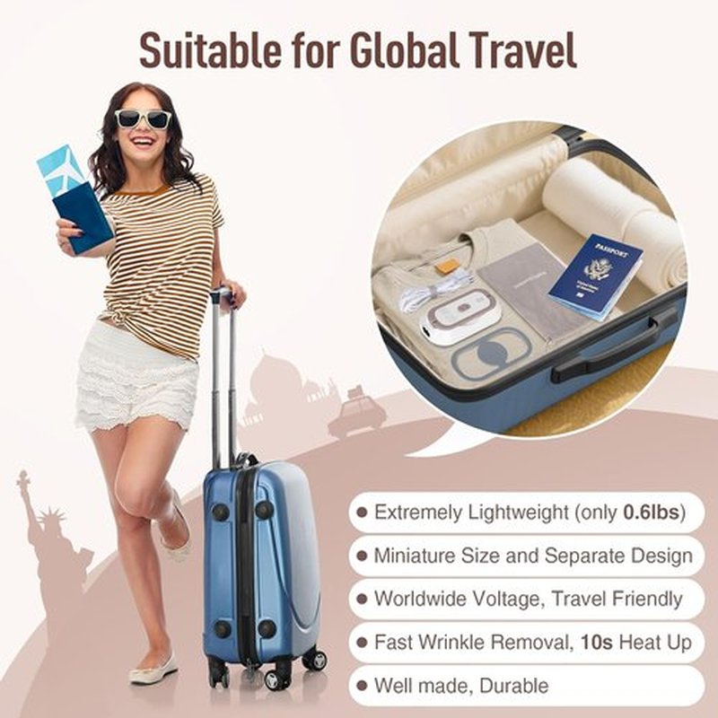 Skiennix Mini Travel Iron - Portable 100-230V Dry Iron with Non-Stick Soleplate | Ultra-Lightweight for Sewing & Quilting