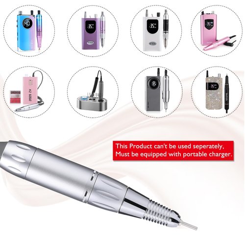 AZ GOGO Handpiece for TP283 Nail Drill Machine Part, 30000 RPM Portable Electric Nail Drill Machine for Acrylic Nails (Need Portable Charger)