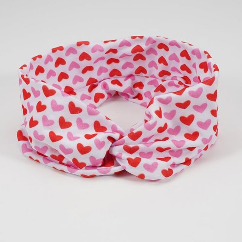 6 Piece Valentine's Day Headbands, Black Red Pink Wide Turban Head Wraps, Stretchy Non Slip Hair Bands with Love Lip Heart XOXO Pattern for Women