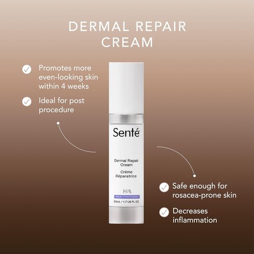 Senté Dermal Repair Facial Cream - Nourishing Formula for Rosacea & Sensitive Skin | Hydrate & Soothe | 1.7 Fl Oz