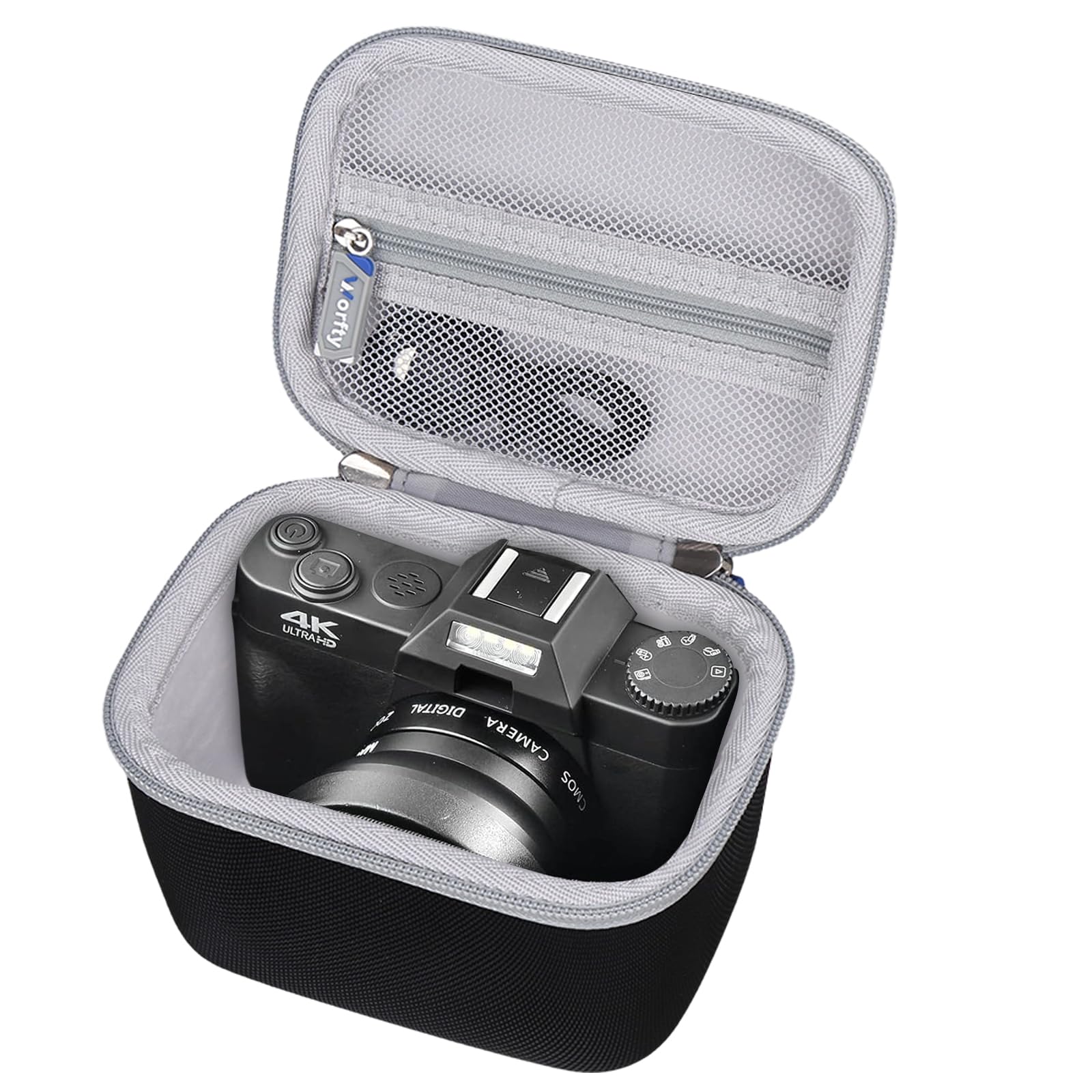 worfty Camera Case for Duluvulu/Zostuic/ROQIOO/Oiadek/VJIANGER/Aboobu/TEFTYMON/AUREAPIX/Lacegre Vlogging Youtube Vlog Camera Carrying Storage Holder for SD Cards Batteries(Case Only) (Black)