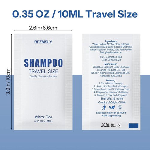 Skiennix Travel Size Toiletries Set - 3-in-1 Shampoo, Body Wash & Conditioner | 0.35oz Each, White Tea Scent - Perfect for Hotels & Vacation Rentals