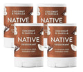 Native Deodorant - Aluminum Free Coconut & Vanilla Scent - Travel Size 0.5oz (Pack of 4)