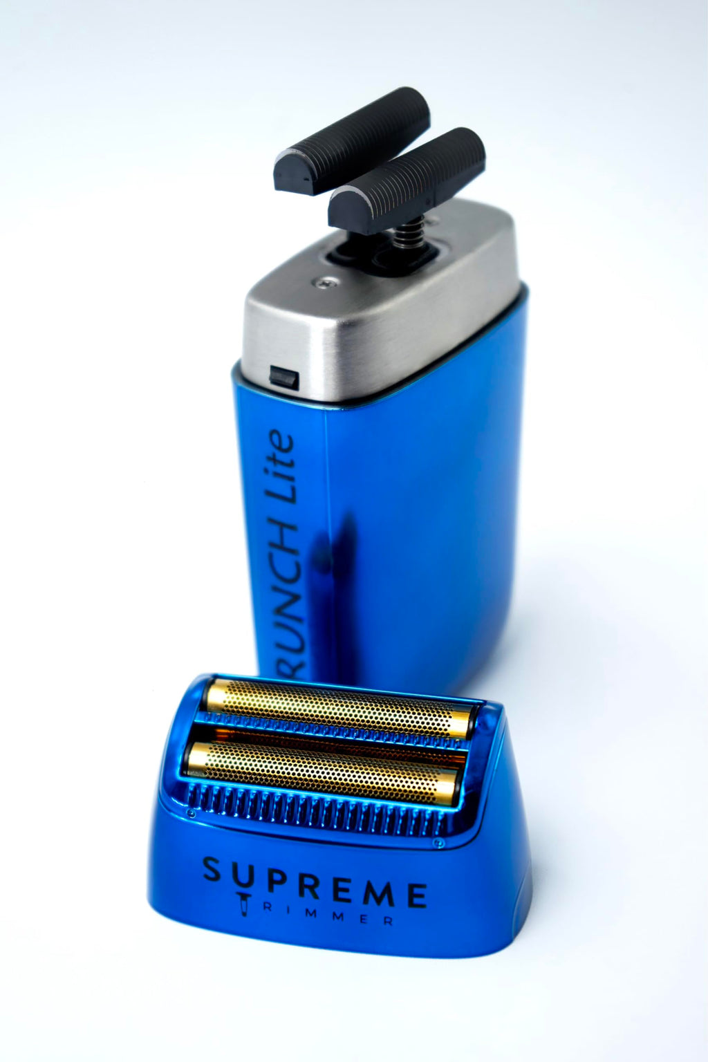 Supreme Trimmer Crunch Lite & Solo Foil Shaver Kit | Pro Barber Electric Foil Razer STF600 & STF101 Set | Blue