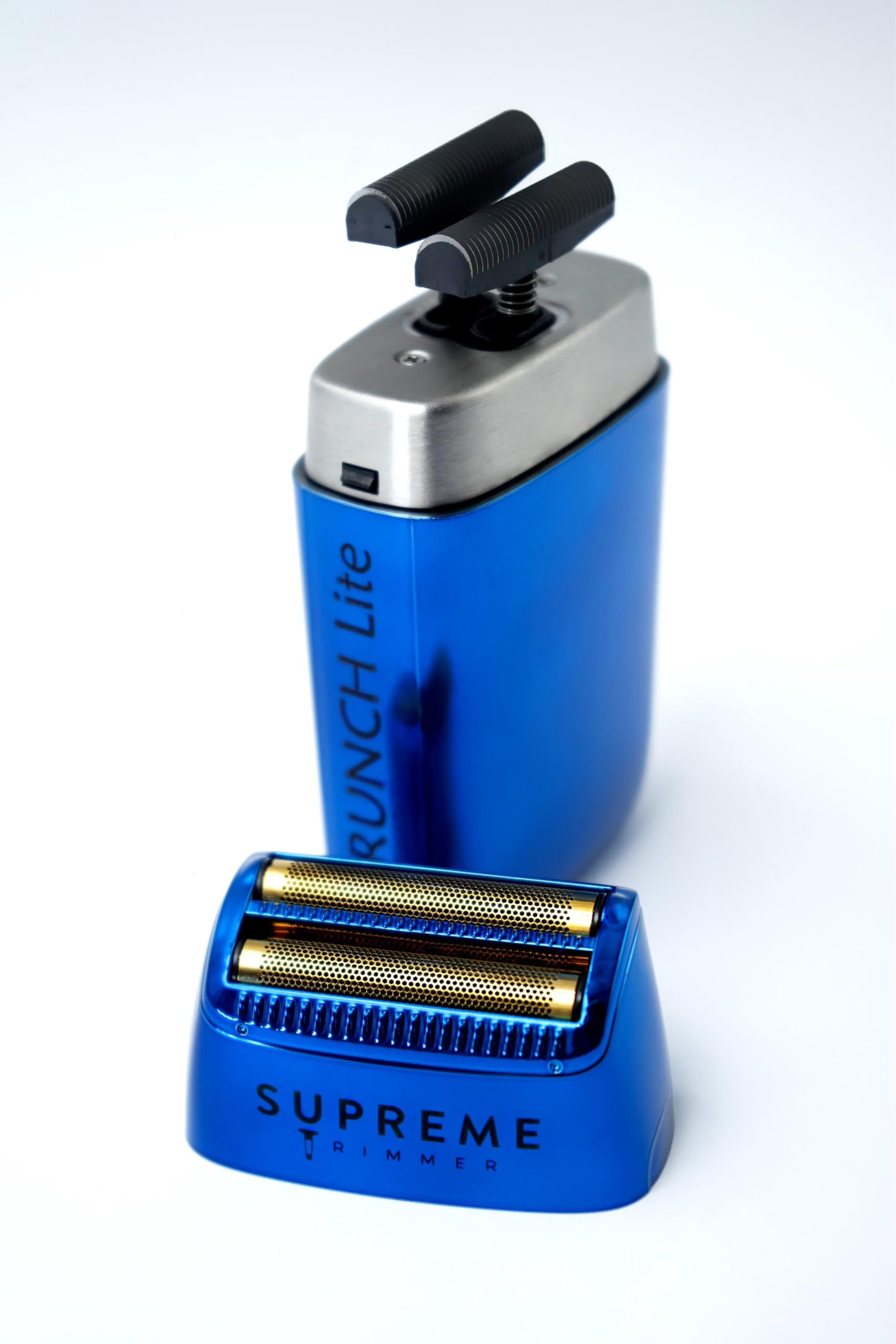 Supreme Trimmer Crunch Lite & Solo Foil Shaver Kit | Pro Barber Electric Foil Razer STF600 & STF101 Set | Blue