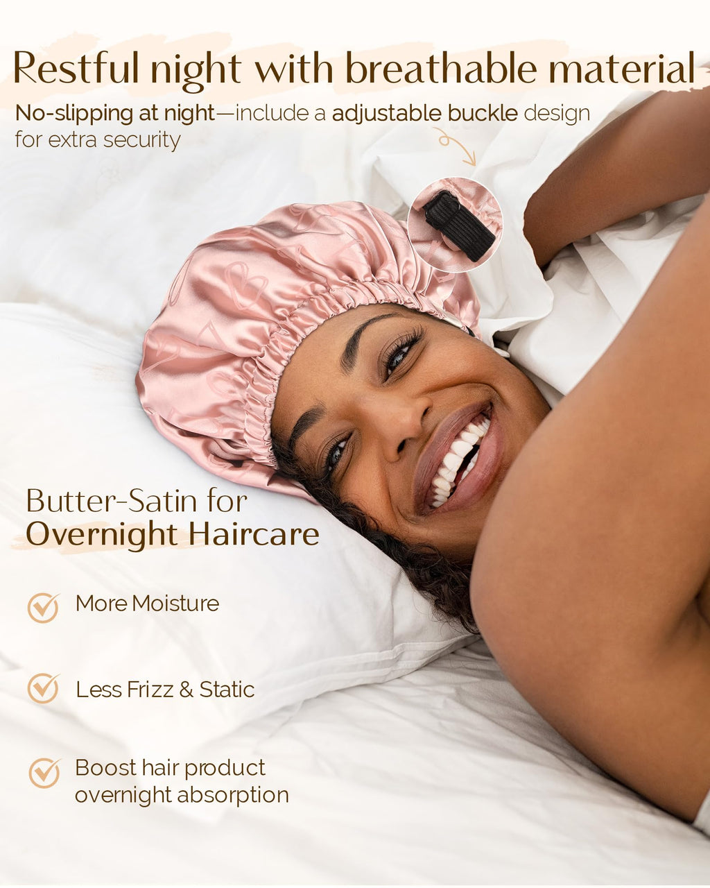 YANIBEST Silk Bonnet Satin Bonnet for Sleeping Women Men, Adjustable Double Layer Hair Bonnet for Curly Braids Reduce Frizz