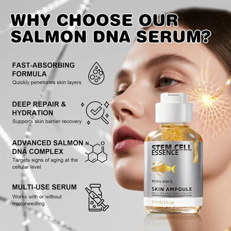 Salmon DNA Serum - Anti-Aging Hydration Booster for Face & Body | Skin Repair & Brightening
