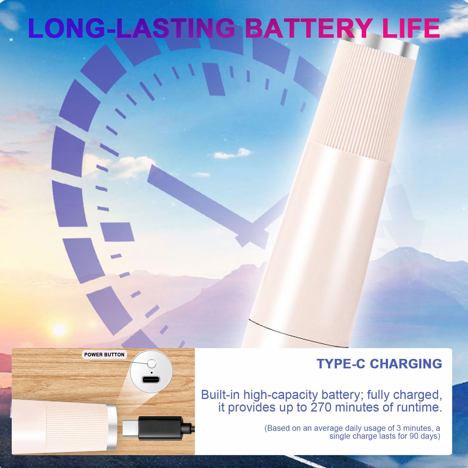 BloomlyPro Facial Hair Remover, Gentle Micro-Trimming with Led Light, Portable Design, Painless Electric Face Razor for Coarse Hair (Skin Tone)