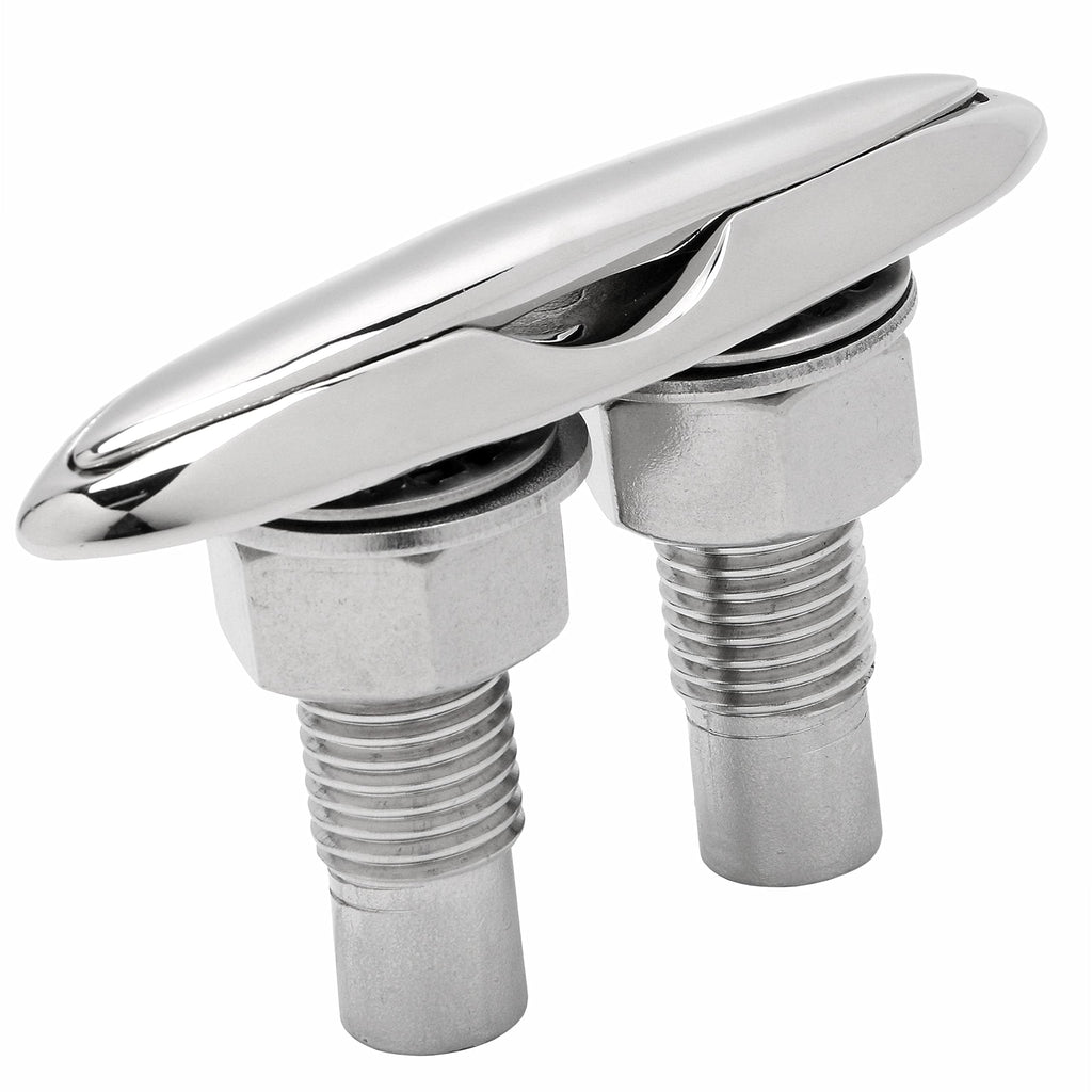SUNOOM Pull Up Boat Cleats 316 Stainless Steel Hidden Flush Mount 6 Inch Retractable Boat Claet, Marine Cleat Pop Up Boat Cleats,Popup Cleat Yacht Marine Boat Dock Cleats Dock Boat Deck Cleat