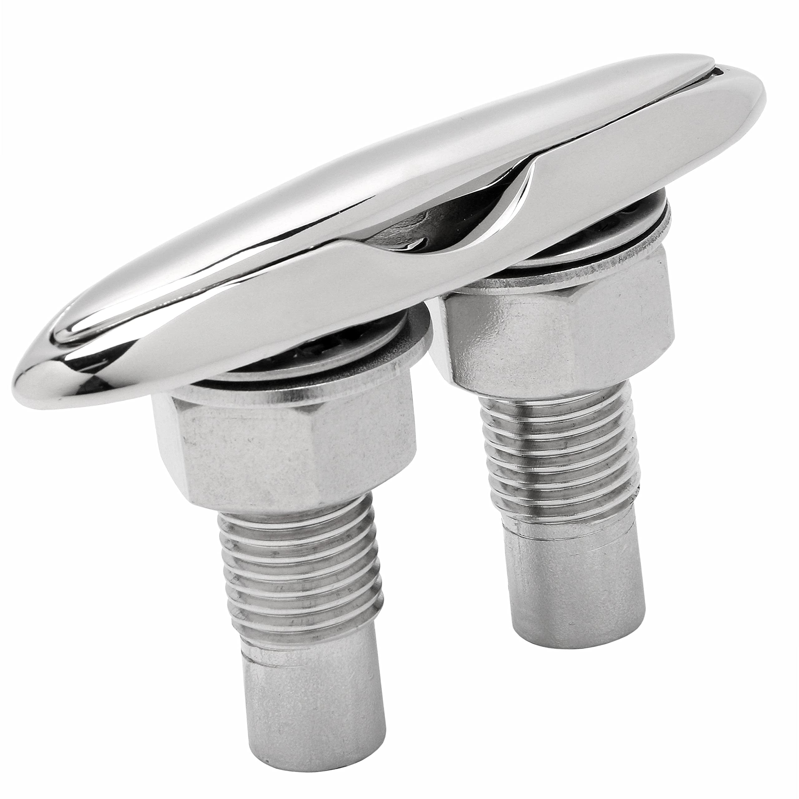 SUNOOM Pull Up Boat Cleats 316 Stainless Steel Hidden Flush Mount 6 Inch Retractable Boat Claet, Marine Cleat Pop Up Boat Cleats,Popup Cleat Yacht Marine Boat Dock Cleats Dock Boat Deck Cleat
