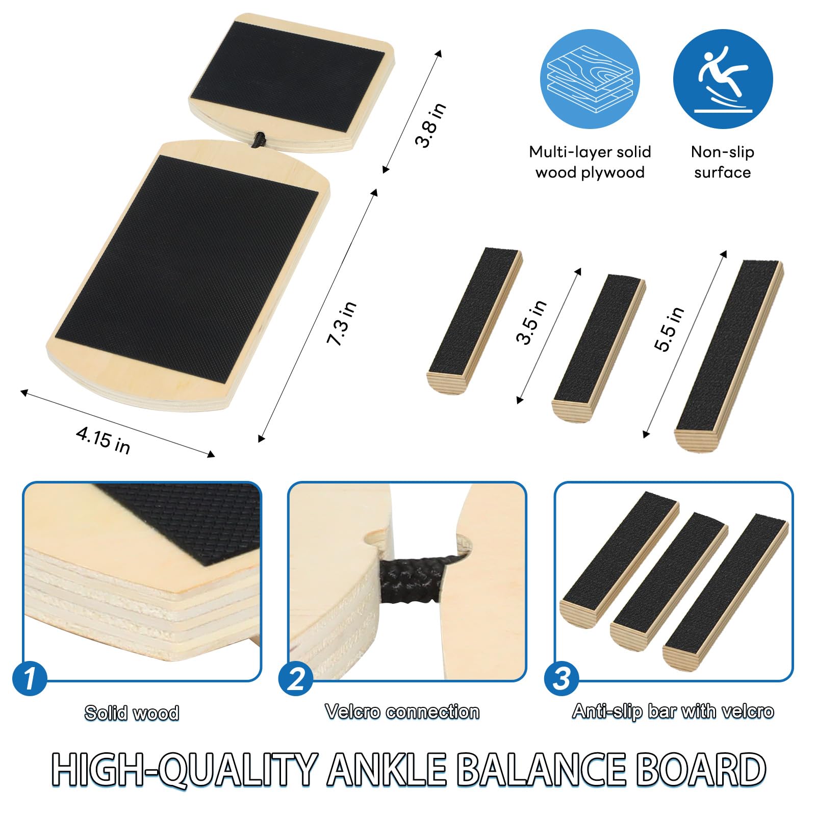 Ankle Balance Board and Foot Strengthener, Used for Physical Therapy Training for Sprains, Achilles Tendon Pain, and Plantar Fasciitis, Single-leg Balance Board With User Manual