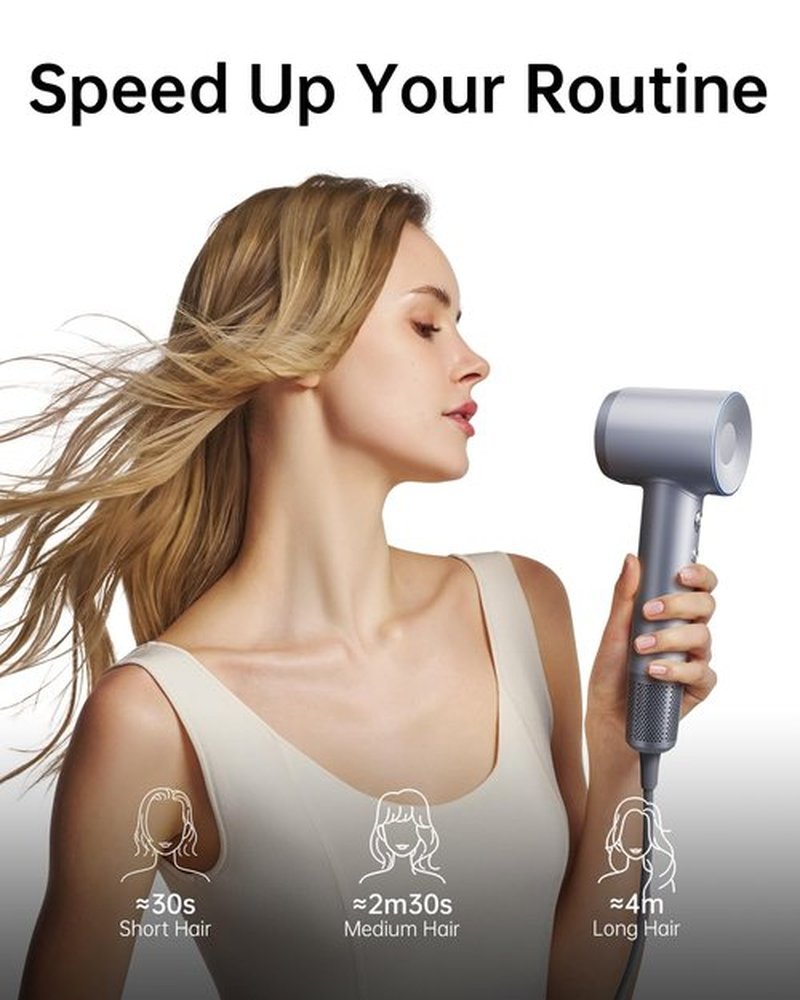 Laifen Swift Hair Dryer - High-Speed 200M Ionic Blow Dryer with Low Noise & Magnetic Nozzle | HD500