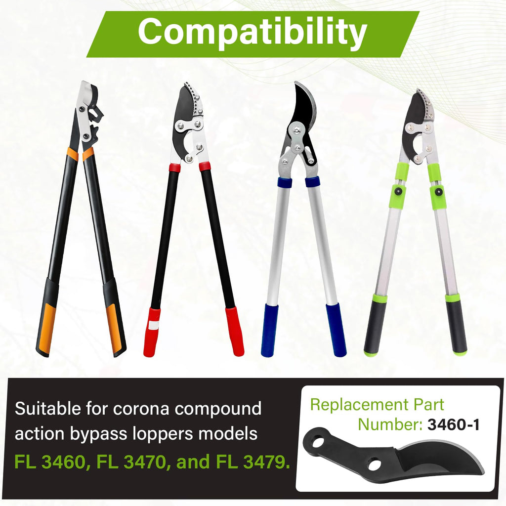 Bypass Lopper Replacement Blade for Corona FL 3460, FL 3470, FL 3479 Compound Action Lopper Shear, Bypass Hand Pruning Blade 3460-1 for Gardening Tree Branch Trimming