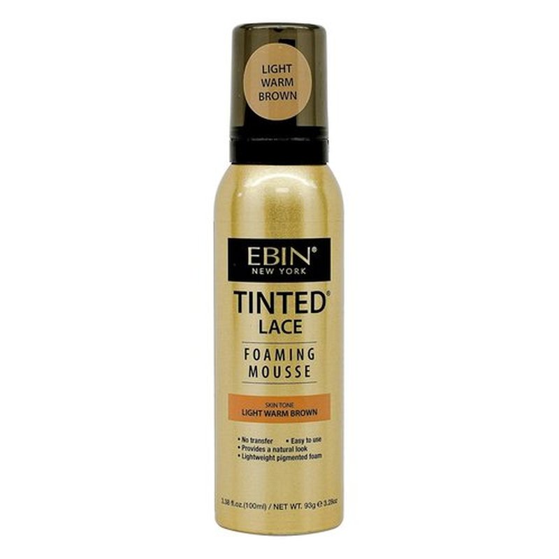 EBIN NEW YORK Tinted Lace Foaming Mousse - Light Warm Brown | 3.38oz (100ml) for Flawless Coverage