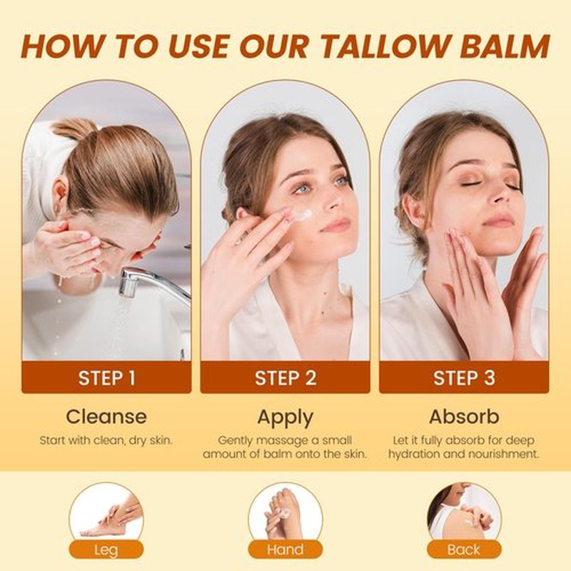 Fioraen Whipped Beef Tallow and Manuka Honey Balm, Beef Tallow for Face, Unscented Skin Care for Dry and Sensitive Skin, Natural Tallow Balm for Hydration and Nourishment, 4 fl.oz