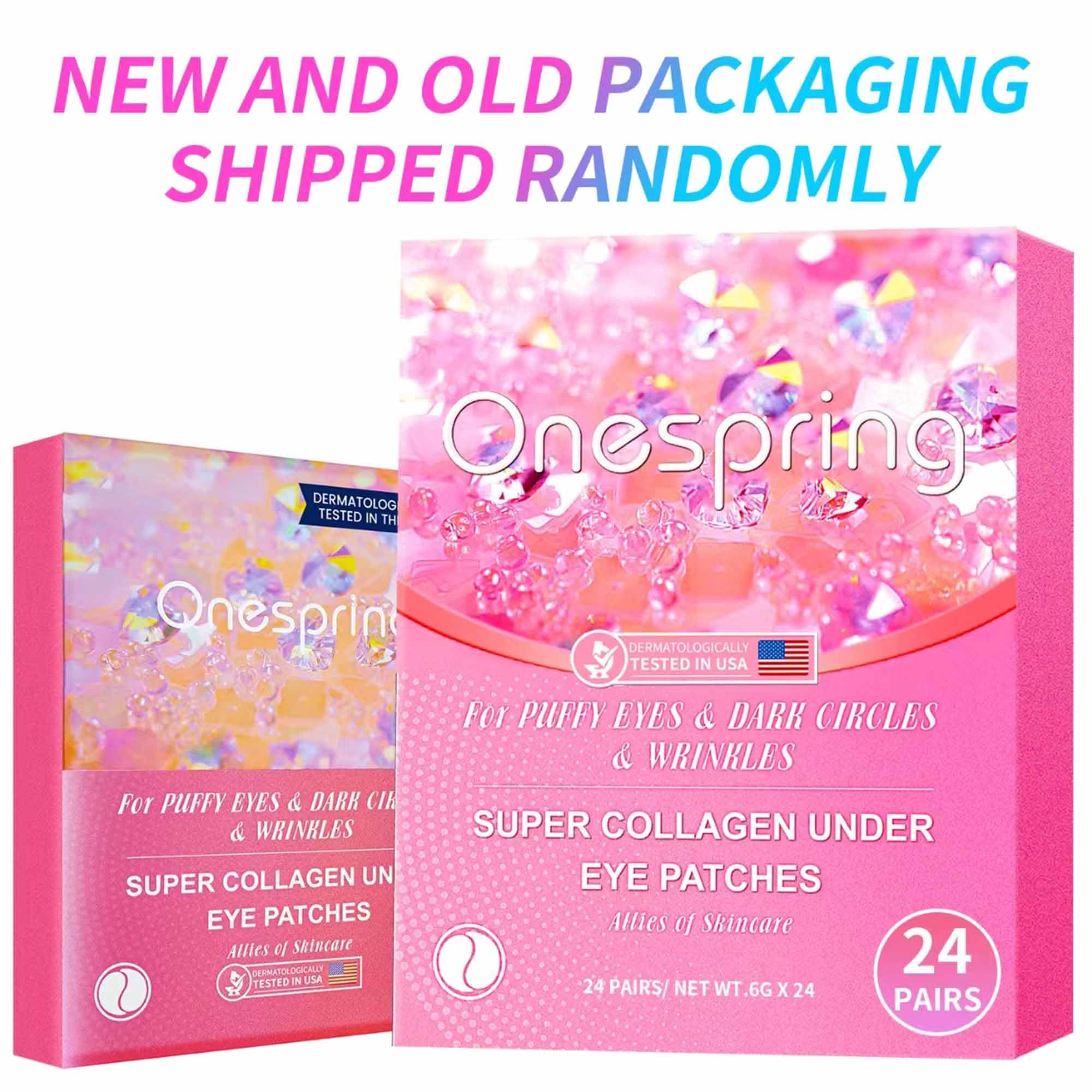 Onespring Eye Masks (8 Pairs) - Travel Essentials - Under Eye Patches for Dark Circles, Puffiness, Fine Lines with Collagen, Revitalises and Refreshes Your Skin, Bridesmaid Gift for Her