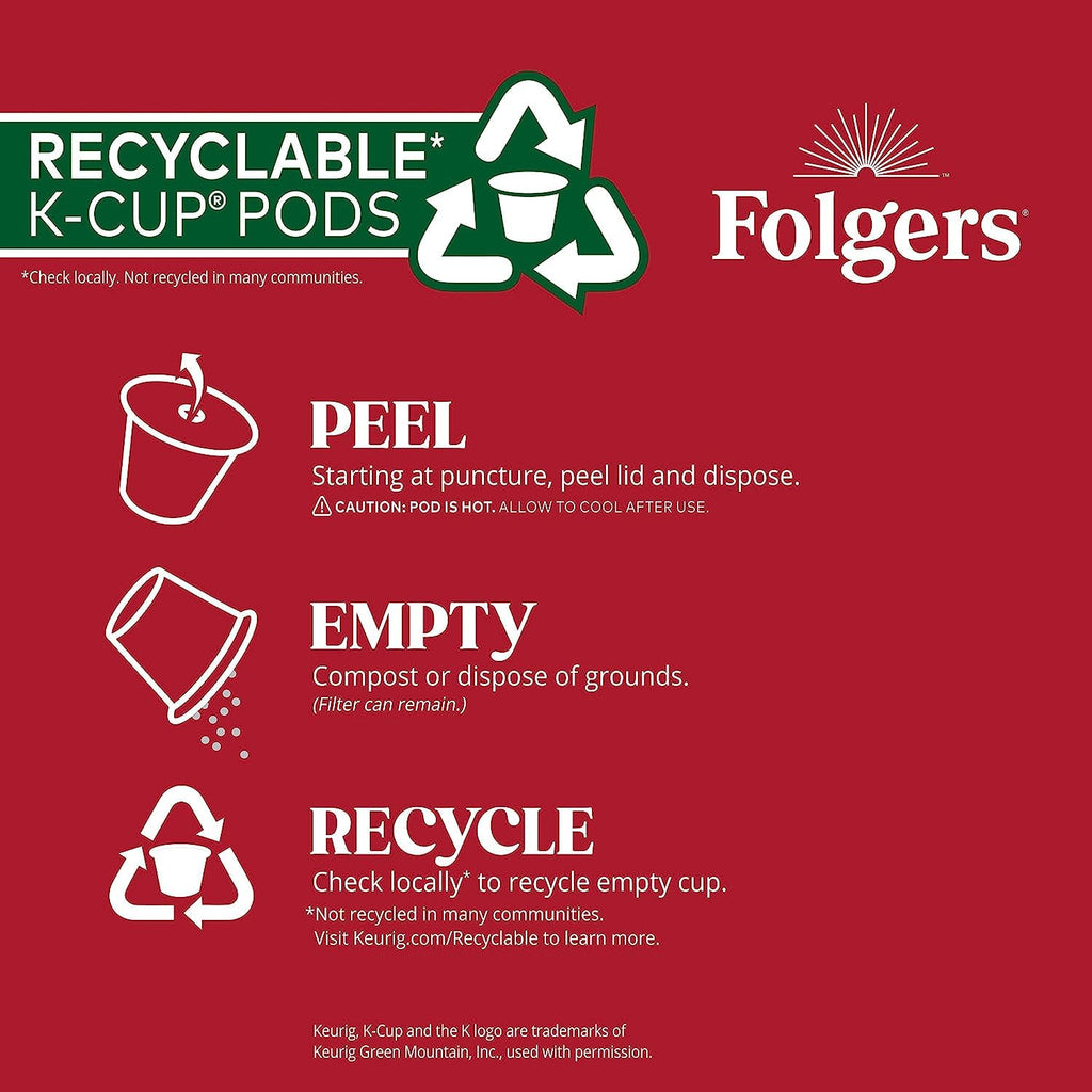 Folgers Black Silk Dark Roast Coffee, Keurig K-Cup Pods, 32 Count Box