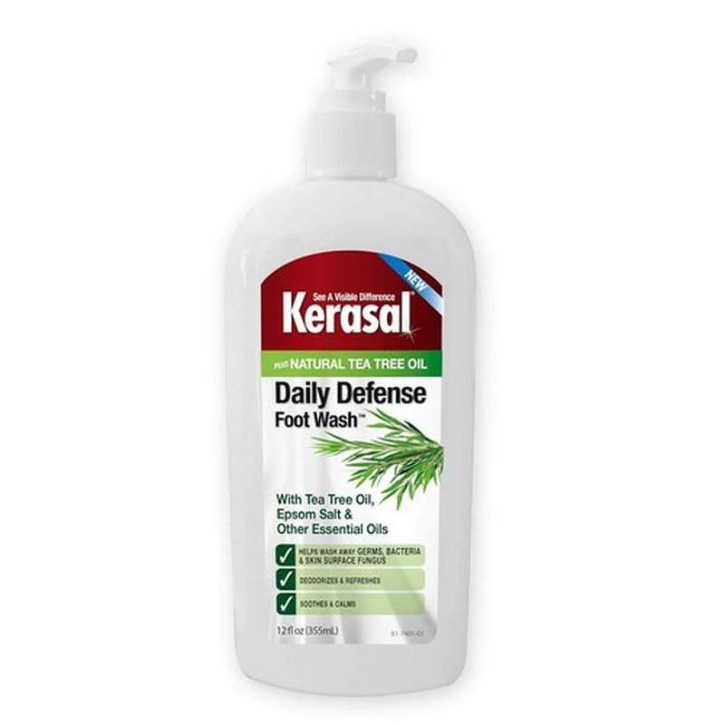Kerasal Daily Defense Foot Wash - Refreshing Cleanser for Feet, 12 Ounce Bottle