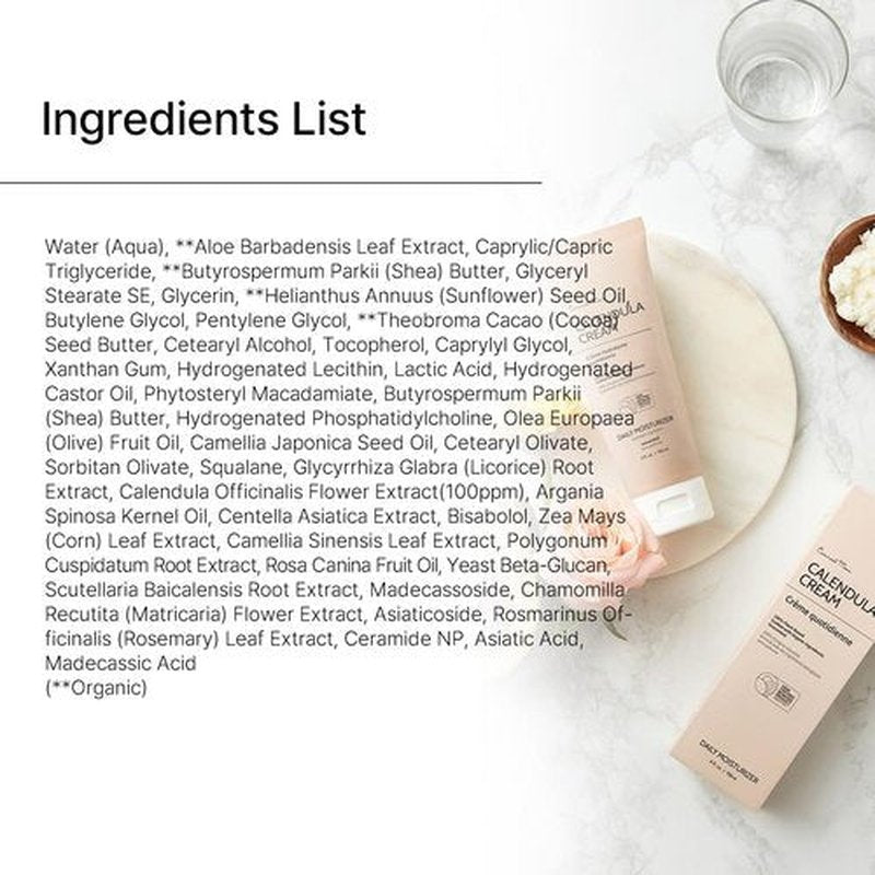 Earnest Mom Calendula Cream | Face Moisturizer for Sensitive, Dry Skin | With Cica & Ceramide for Skin Barrier Repair & Hydration | 100% Plant Based