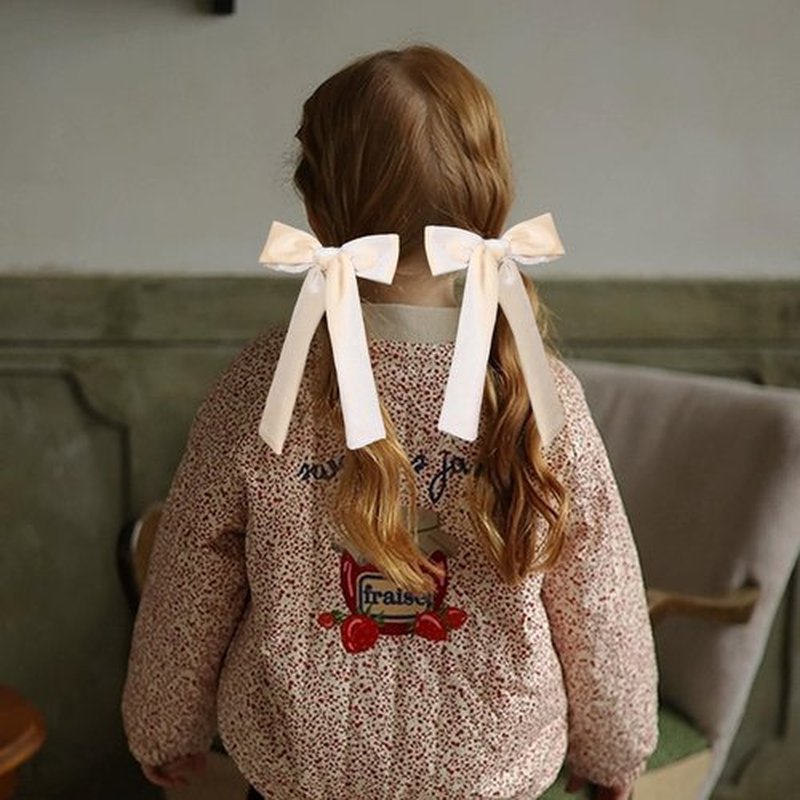 5" Velvet Ribbon Hair Bows for Girls Women Cream White Velvet Long Tail Ponytail Bowknot Alligator Clips Toddler Teens Baby Kids Fall Wedding Pageant 1st Communion Dress Accessory Gift
