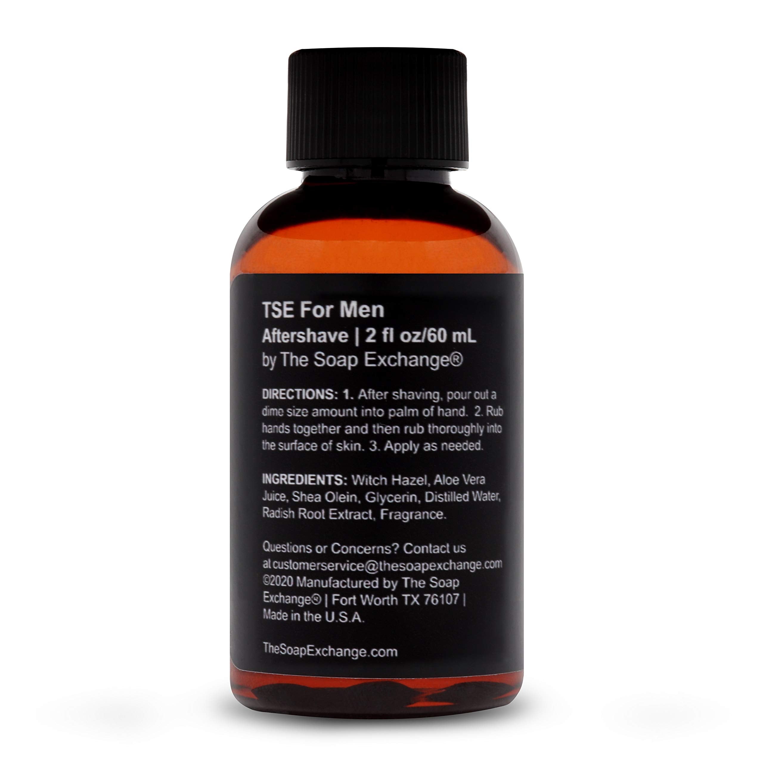TSE for Men Soothing Aftershave - Lumberjack - Natural Ingredients for a Healthy Post Shave. Reduce Razor burn with Aloe Vera. Hand Crafted 2 fl oz / 60 ml Made in the USA.