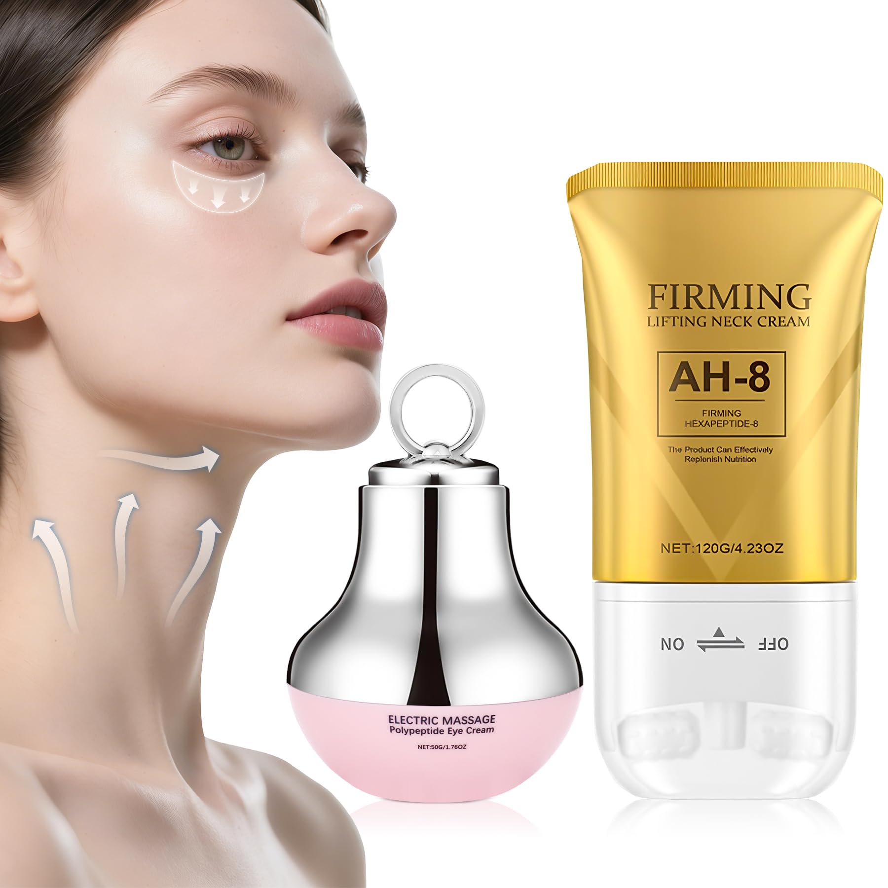 Botanikind AH-8 Neck-Eye Care Tightening & Revitalizing Set -Smooth of Fine Lines, Eye & Neck Treatment, Skin Moisturizer, Deep Moisturizing Skincare All Skin Types