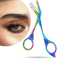 DINNAT Eyebrow Trimmer Scissor With Comb, Eyebrow Trimmers, Professional Precision Eyebrow Trimmer, Eyebrow Trimmer Scissors with Combs, A Must-have Makeup Tool (Color Titanium)