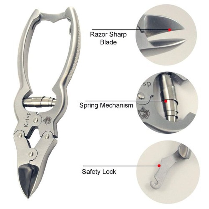 Toenail Clippers for Thick Ingrown Toenails - Professional Podiatry Nail Cutter Fingernail Clipper Trimmer Heavy Duty Surgical Grade Stainless Steel Men Seniors Adults Podiatrist Tool Krisp Beauty