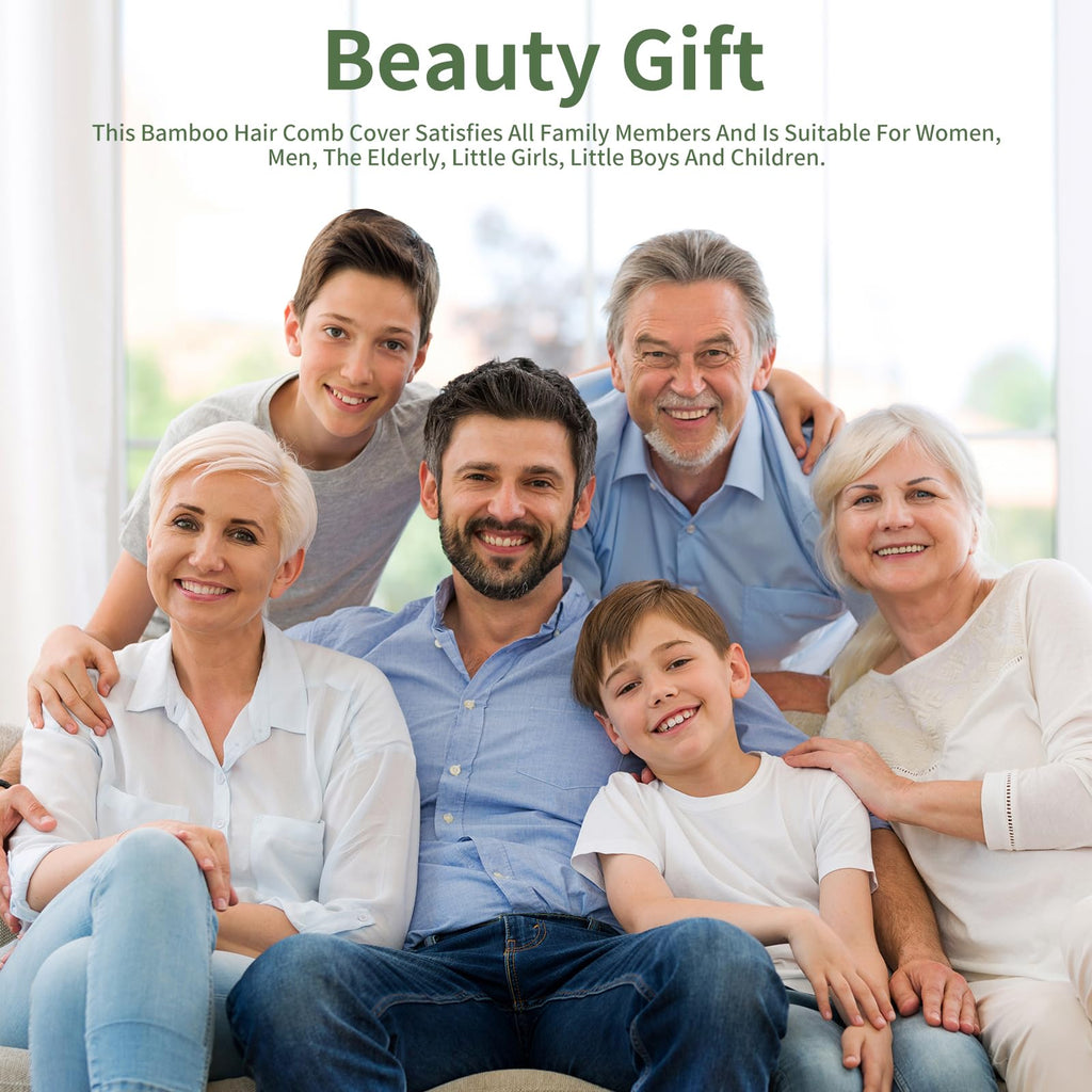 DEBETOOL 5 Pieces Bamboo Comb Set - Natural Wooden Combs for Women Hair Growth, Anti-Static Wood Comb for Curly/Thick Hair Daily Use