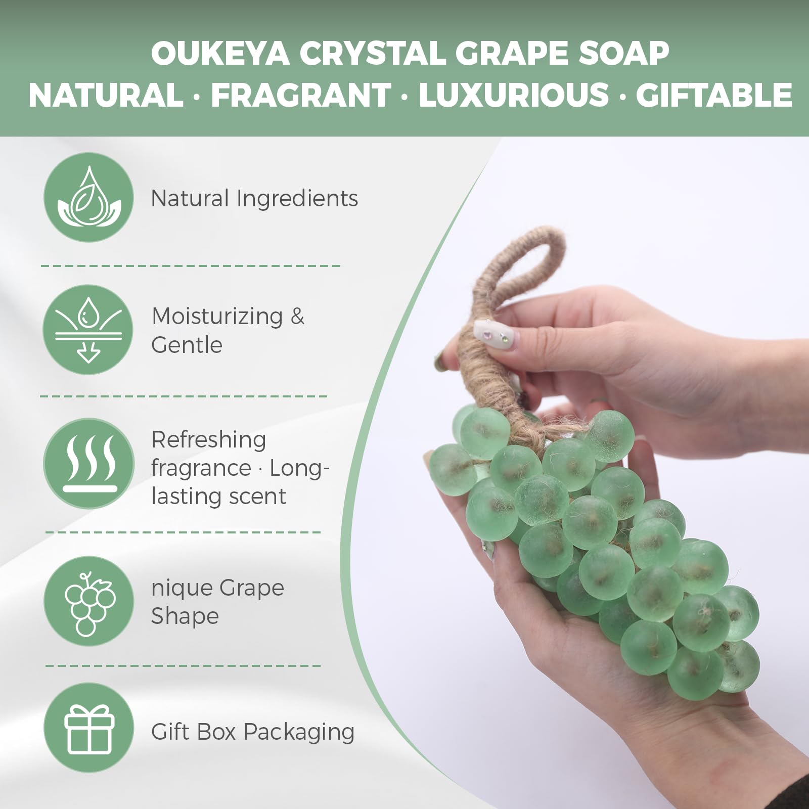 OUKEYA Handmade Grape Soap Gift Set