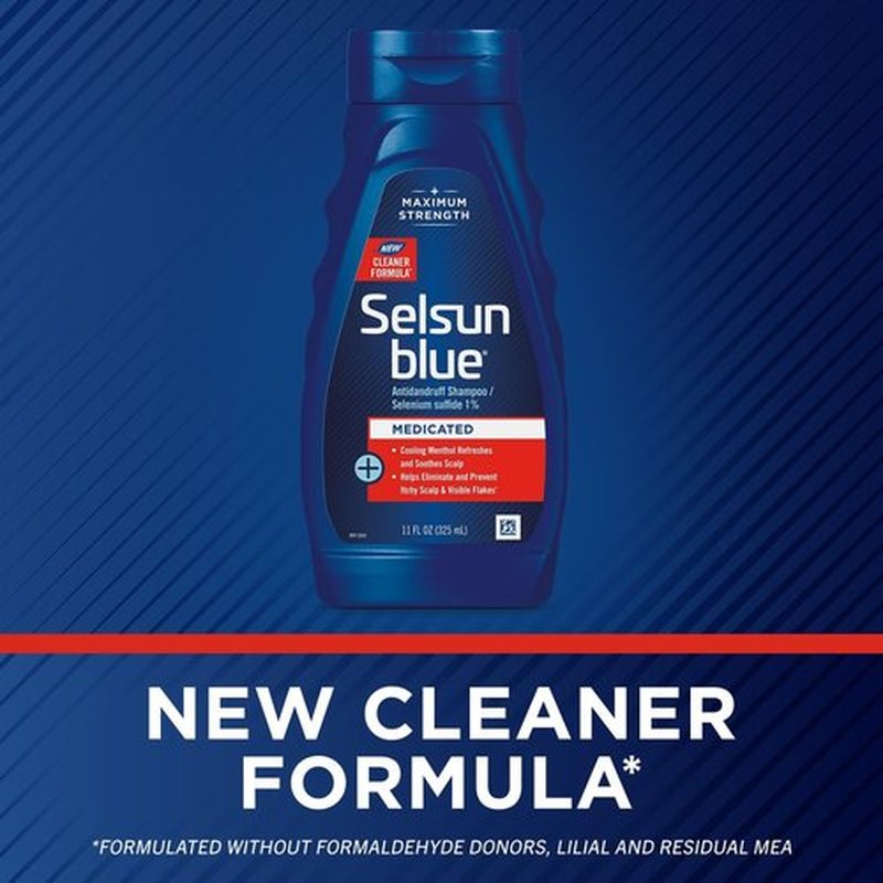 Selsun Blue Medicated Anti-Dandruff Shampoo - Maximum Strength with Menthol | 11 fl. oz. (Pack of 2)