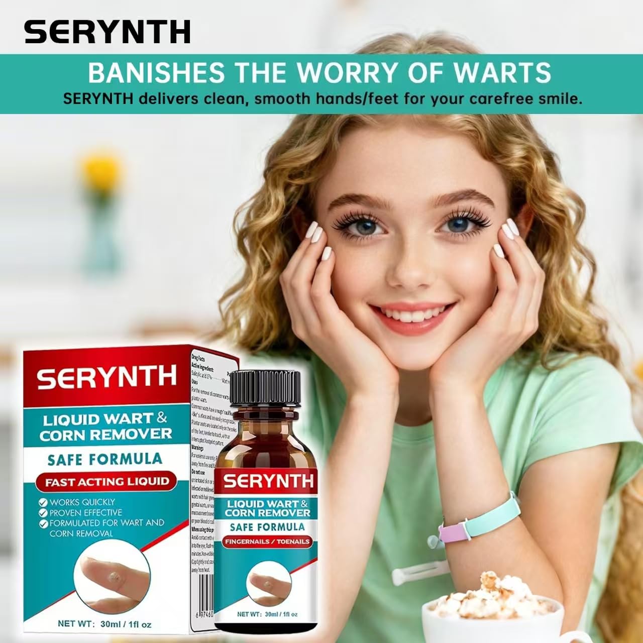 SERYNTH Salicylic Acid Wart Remover Liquid Freeze Off, Quickly Removes Plantar Warts, Corn Warts, and Finger Warts. Maximum Strength Formula - 17%, Painless & Safe, Effective, Scar-Free Solution.