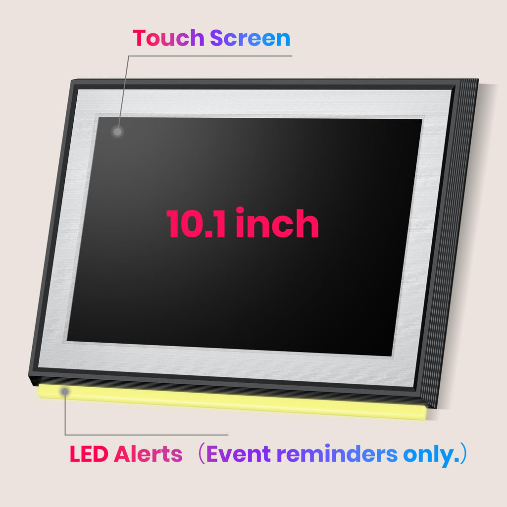 BIGASUO 10.1" Digital Calendar, Smart Touchscreen Interactive Display, Electronic Organizer for Monthly, Weekly & Daily Agenda, Chore Chart, Meal Planner, To Do List, Family Schedules, Picture Frame