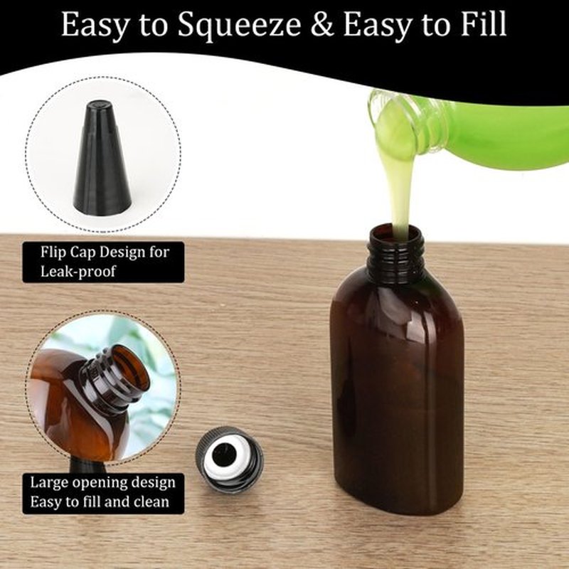 Cosywell Paint Bottles 12Pack 100ml/3.4oz Empty Squeeze Bottles Leak-Proof Refillable Plastic Hair Color Applicator Bottle Paint Storage Containers for Paint Art Crafts Shampoo Liquids(Clear)