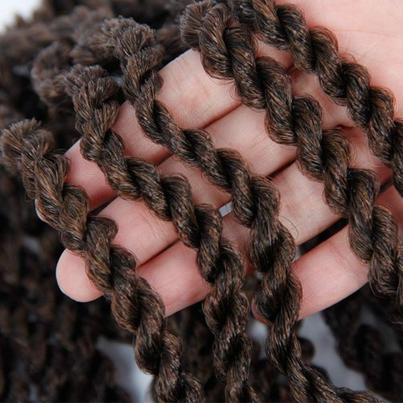 18Inch Wavy Senegalese Twist Crochet Hair Braids Wavy Ends Synthetic Hair Extension Curly Crochet Twist Braiding Hair (8Packs,T1B/30)