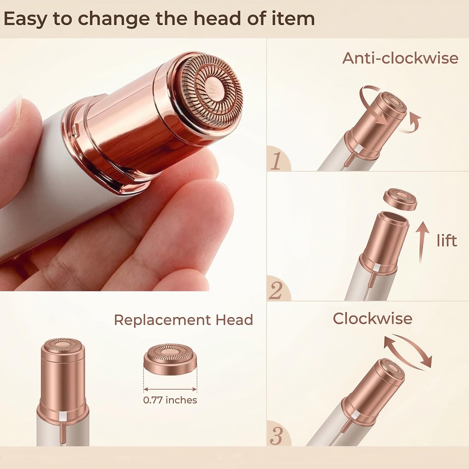 tuokiy Replacement Heads for Flawless Gen 2 Hair Remover, 8-Pack