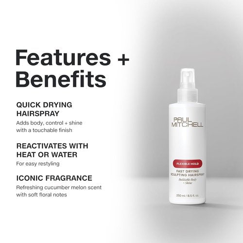 Paul Mitchell Fast Drying Sculpting Spray - Medium Hold & Touchable Finish for All Hair Types