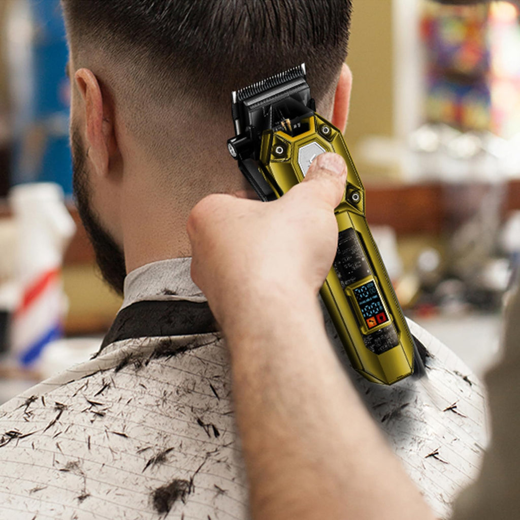 VGR 600&900 Cordless Barber Clipper Trimmer Set with LED Display, Gold