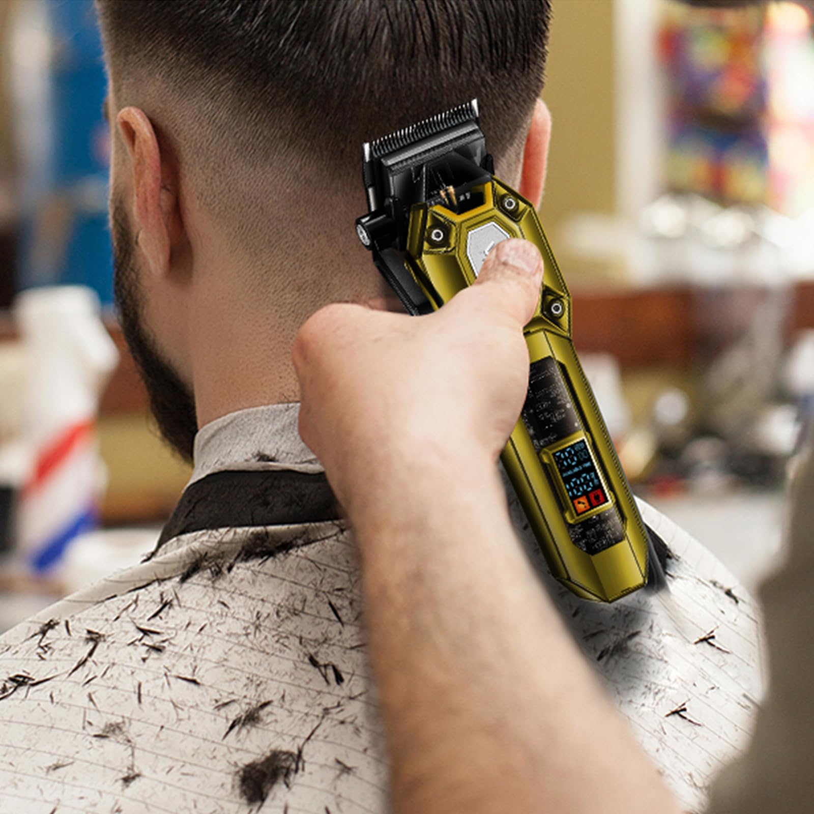 VGR 600&900 Cordless Barber Clipper Trimmer Set with LED Display, Gold