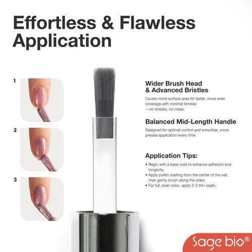 SAGEBIO Autumn Maple Collection 15ml Cat Eye Gel Nail Polish – Gold Magnetic Powder, Professional Home Manicure Kit with Magnet Stick, Long-Lasting Shine, C067