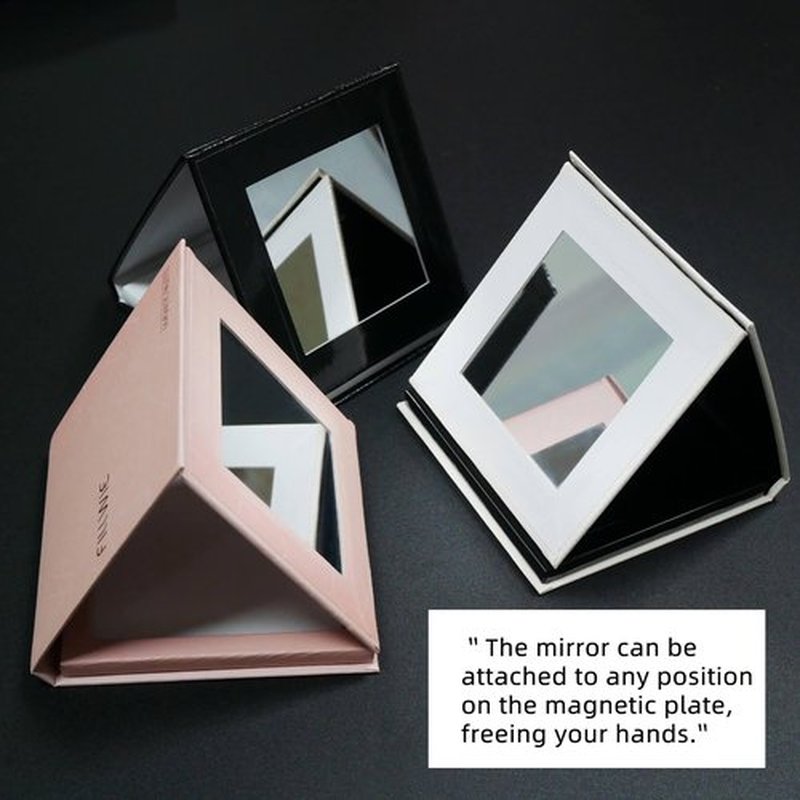 Fillwie Small Empty Magnetic Makeup Palette with Mirror, Spatula, 20 Metal Stickers, Suitable for Eyeshadow Lipstick Blush Powder Highlighter and Contour (Black, Small)