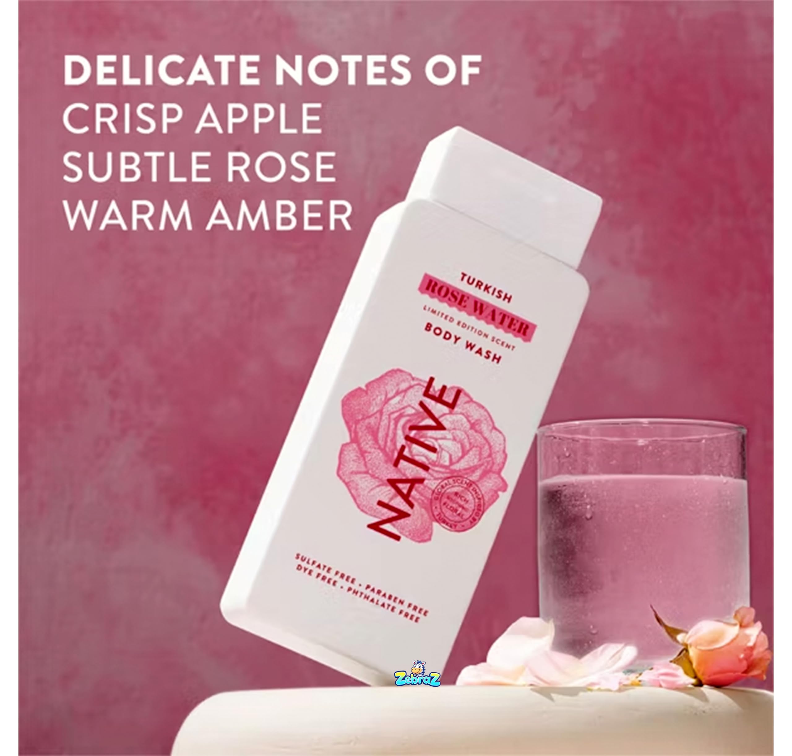 Native - Passport Limited Edition Global Flavors Sulfate-Free Body Wash - Turkish Rose Water - 18 fl oz - Pack Of 02