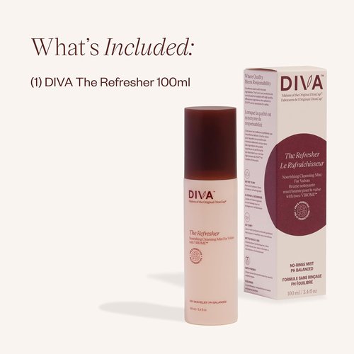 DIVA Refresher - Gentle No-Rinse Spray Cleanser - Fragrance-Free Plant-Based Formula - 100 mL