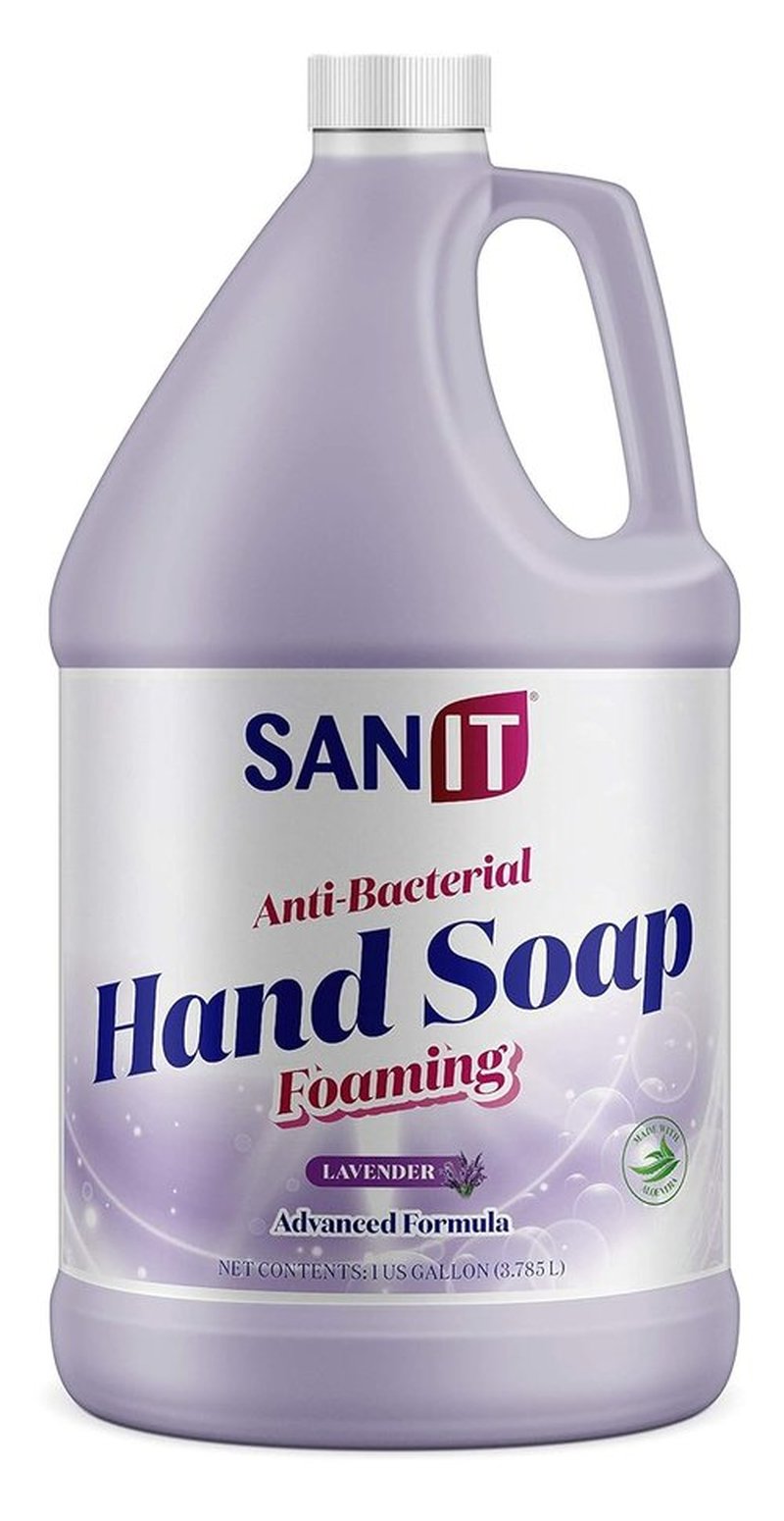 Sanit Antibacterial Foaming Hand Soap Refill - Aloe Vera & Moisturizers - Lavender, 1 Gallon