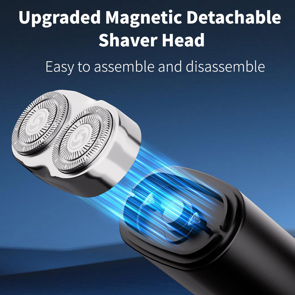 Mini Dual-Head Electric Shaver, Portable Electric Razor for Men, Pocket Size Washable Double Head, Rechargeable Waterproof Shaver for Home, Car, Travel