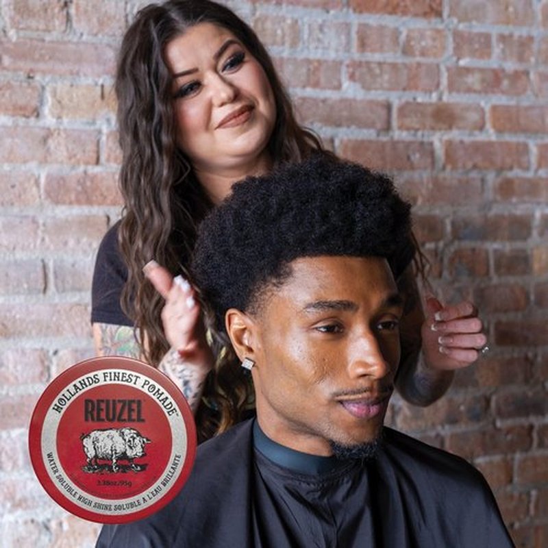 Reuzel Red Pomade - Medium Hold, Water Soluble, High Shine, Flake Free, Easy To Wash Out, For All Hair Types