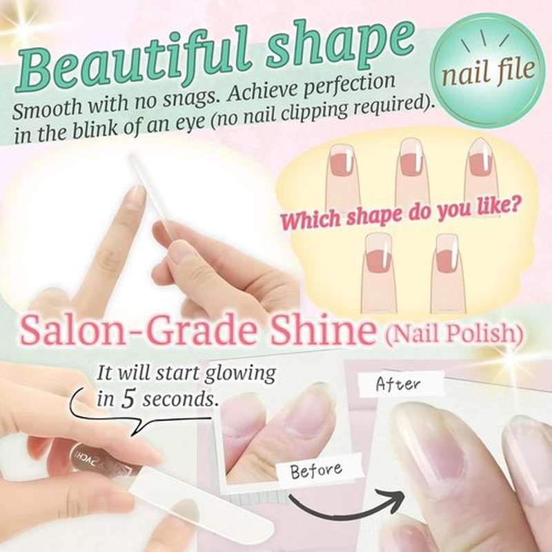 Skiennix Nano Technology Glass Nail Polisher - Professional Buffer File for Ultimate Nail Care