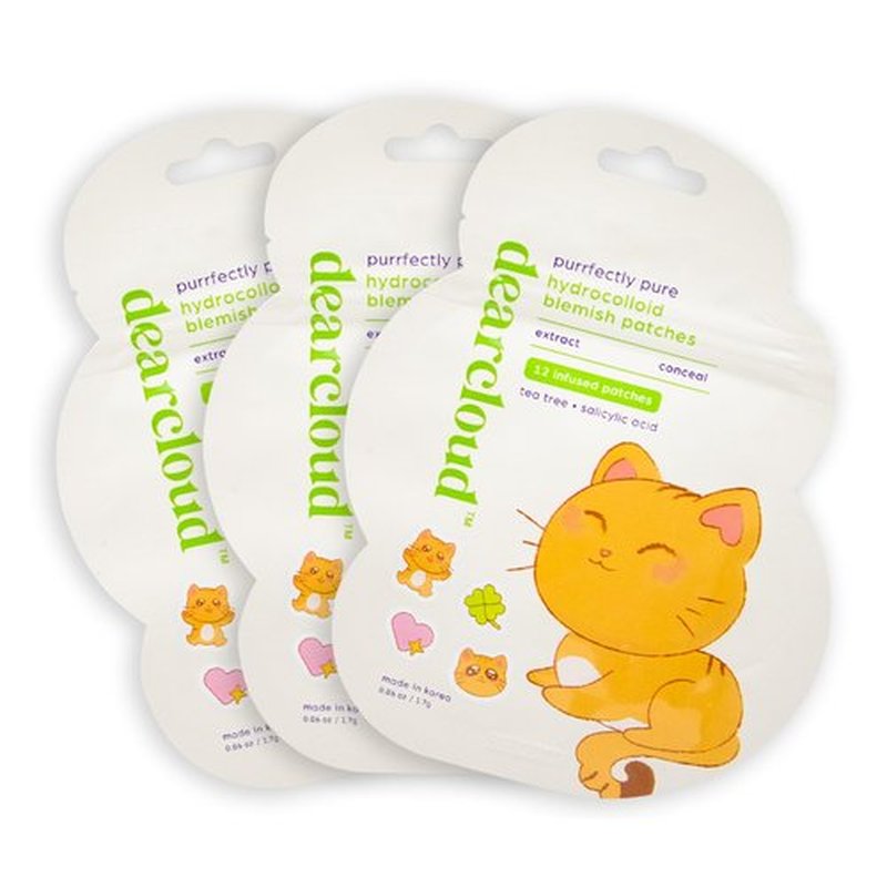 dearcloud Hydrocolloid Blemish Patches - 36 Count - Pimple Patches for Face, Acne Spot Treatment With Niacinamide & Salicylic Acid (Purrfectly Pure)