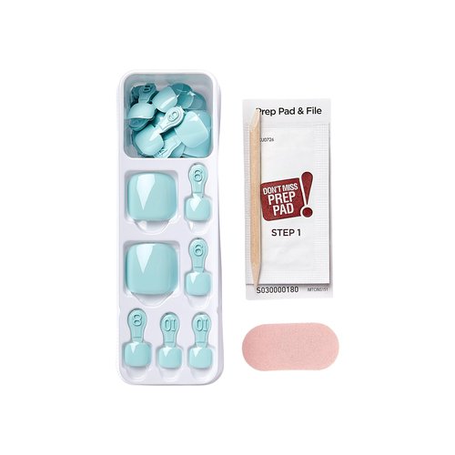 KISS imPRESS Color Toenails Press On 24 Pcs, Vivid Color, Simple Peel & Press Easy Apply, Hassel-Free Removal, Essential Tools Included